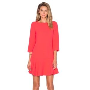 Kate Spade Red Crepe Flounce Size 00
